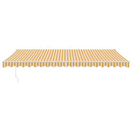 Tenda na uvlačenje žuto-bijela 5 x 3 m od tkanine i aluminija - Žuta i bijela 5 x 3 m 1 Cijena
