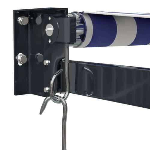 Tenda na uvlačenje plavo-bijela 3 x 2,5 m tkanina i aluminij - Plava i crna 3 x 2.5 m 1 Cijena
