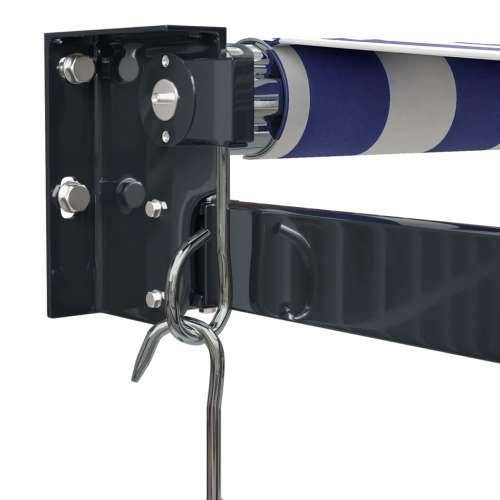 Tenda na uvlačenje plavo-bijela 4 x 3 m od tkanine i aluminija - Plava i crna 4 x 3 m 1 Cijena