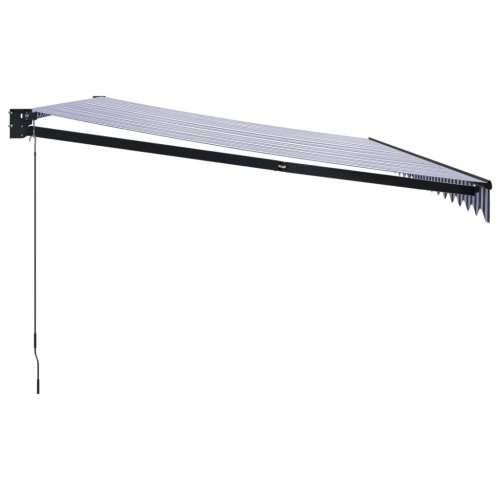Tenda na uvlačenje plavo-bijela 5 x 3 m od tkanine i aluminija - Plava i crna 5 x 3 m 1 Cijena