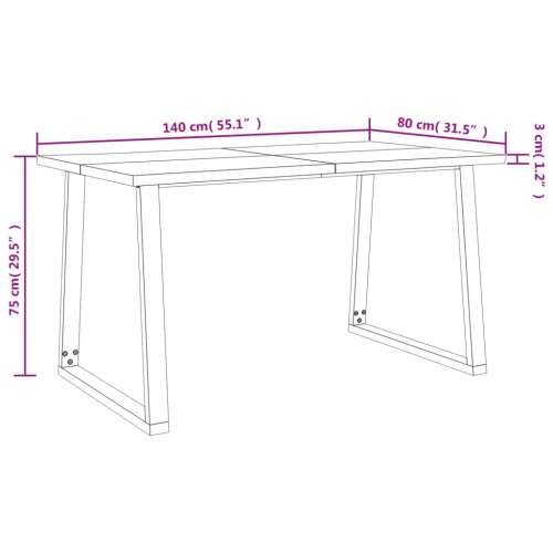 Blagovaonski stol sa živim rubom 140x80x75 cm od drva bagrema - 140 x 80 x 75 cm 1 Cijena