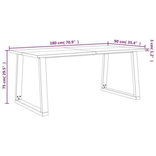 Blagovaonski stol sa živim rubom 180x90x75 cm od drva bagrema 180 x 90 x 75 cm 1 Cijena