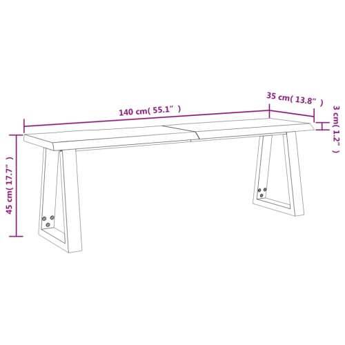 Klupa sa živim rubom 140 cm od masivnog bagremovog drva - 140 cm Cijena