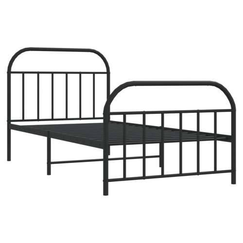 Metalni okvir kreveta uzglavlje i podnožje crni 100x190 cm - Crna 100 x 190 cm s uzglavljem i podnožjem Cijena