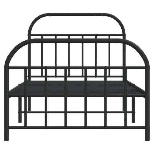 Metalni okvir kreveta uzglavlje i podnožje crni 100x190 cm - Crna 100 x 190 cm s uzglavljem i podnožjem Cijena