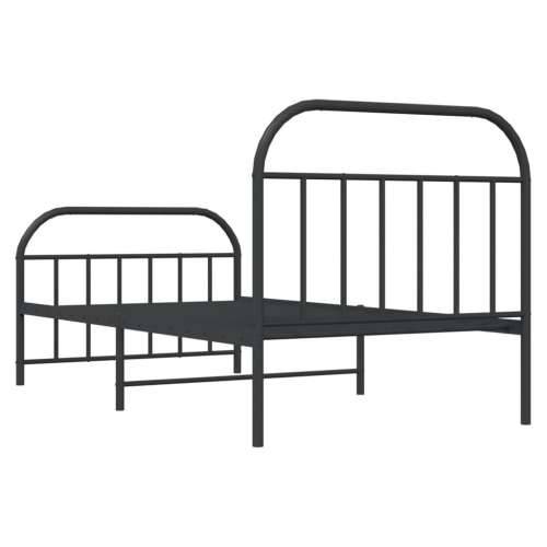 Metalni okvir kreveta uzglavlje i podnožje crni 100x190 cm - Crna 100 x 190 cm s uzglavljem i podnožjem Cijena