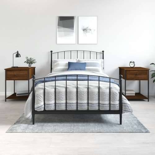 Noćni ormarići 2 kom boja hrasta 44x45x58 cm konstruirano drvo - Smeđi hrast 2 Cijena
