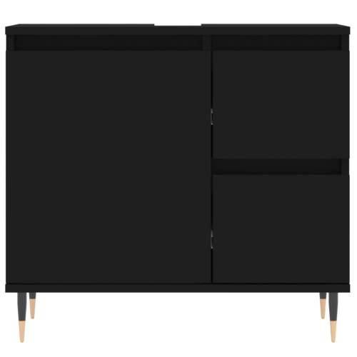 Kupaonski ormarić crni 65x33x60 cm konstruirano drvo - Crna 1 Cijena