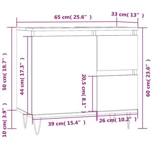 Kupaonski ormarić crni 65x33x60 cm konstruirano drvo Crna 1 Cijena