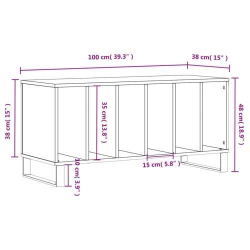Ormarić za ploče boja betona 100 x 38 x 48 cm konstruirano drvo Beton siva 1 Cijena
