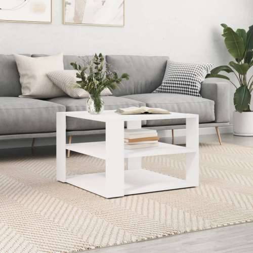 Stolić za kavu bijeli 59,5 x 59,5 x 40 cm od konstruiranog drva Cijena