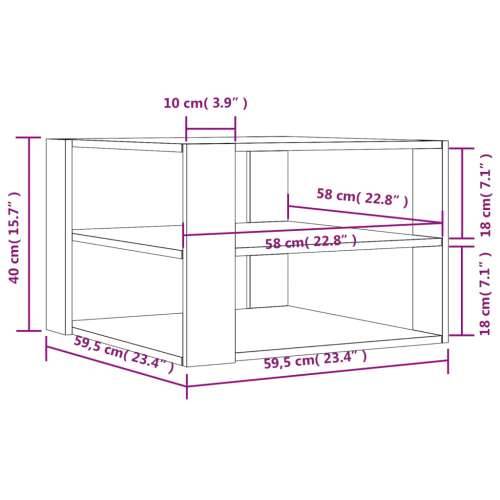 Stolić za kavu boja betona 59,5x59,5x40 cm konstruirano drvo Cijena