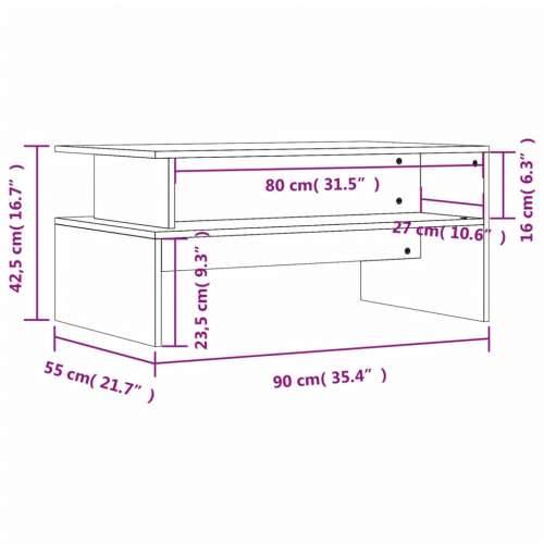 Stolić za kavu crni 90 x 55 x 42,5 cm od konstruiranog drva - Crna 1 Cijena