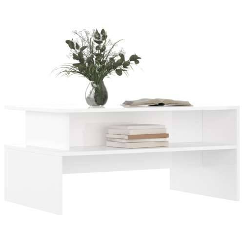 Stolić za kavu sjajni bijeli 90x55x42,5 cm konstruirano drvo - Visoko sjajno bijela 1 Cijena