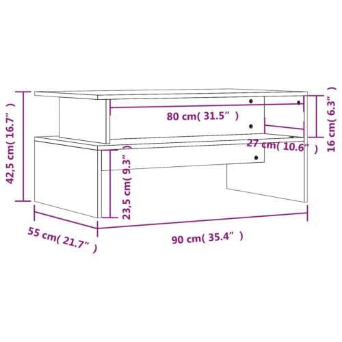Stolić za kavu sjajni bijeli 90x55x42,5 cm konstruirano drvo - Visoko sjajno bijela 1 Cijena