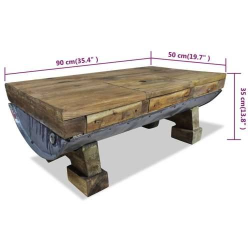Stolić za kavu od miješanog recikliranog drva 90 x 50 x 35 cm Cijena