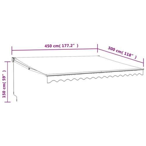Automatska tenda na uvlačenje plavo-bijela 4,5 x 3 m - Plava i crna 4.5 x 3 m 1 Cijena