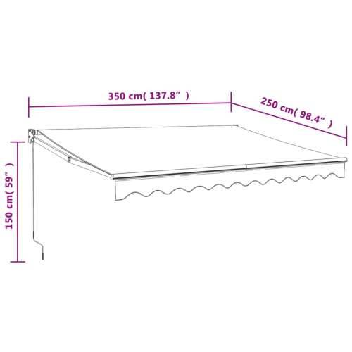 Automatska tenda na uvlačenje krem 3,5 x 2,5 m - Krema 3.5 x 2.5 m 1 Cijena