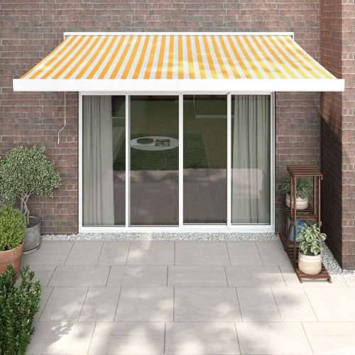 Tenda na uvlačenje žuto-bijela 3 x 2,5 m od tkanine i aluminija - Žuta i bijela 300 x 250 cm 1 Cijena