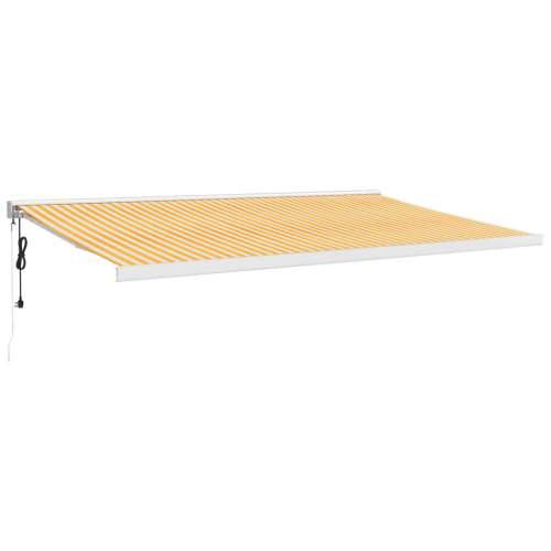 Tenda na uvlačenje žuto-bijela 5 x 3 m od tkanine i aluminija - Žuta i bijela 500 x 300 cm 1 Cijena