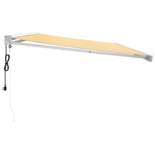 Tenda na uvlačenje žuto-bijela 5 x 3 m od tkanine i aluminija - Žuta i bijela 500 x 300 cm 1 Cijena