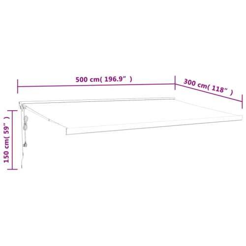 Tenda na uvlačenje žuto-bijela 5 x 3 m od tkanine i aluminija - Žuta i bijela 500 x 300 cm 1 Cijena