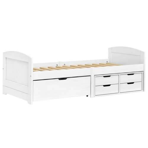 Dnevni ležaj s 5 ladice IRUN bijeli 90x200 cm masivna borovina Cijena