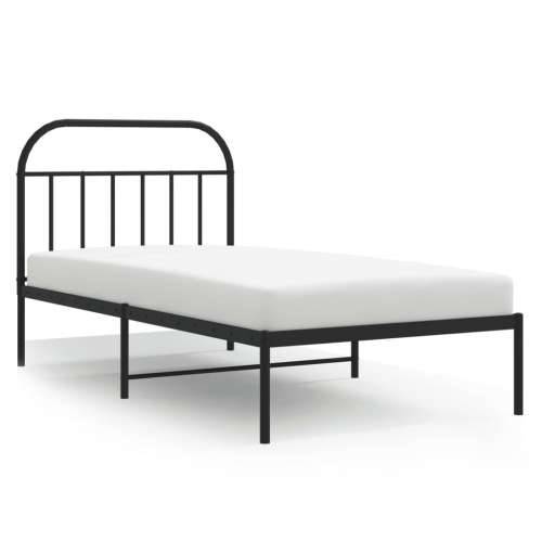 Metalni okvir za krevet s uzglavljem crni 100x200 cm - Crna 100 x 200 cm s uzglavljem Cijena