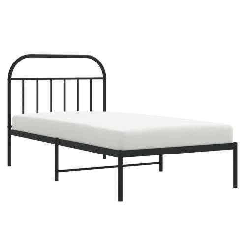 Metalni okvir za krevet s uzglavljem crni 100x200 cm - Crna 100 x 200 cm s uzglavljem Cijena