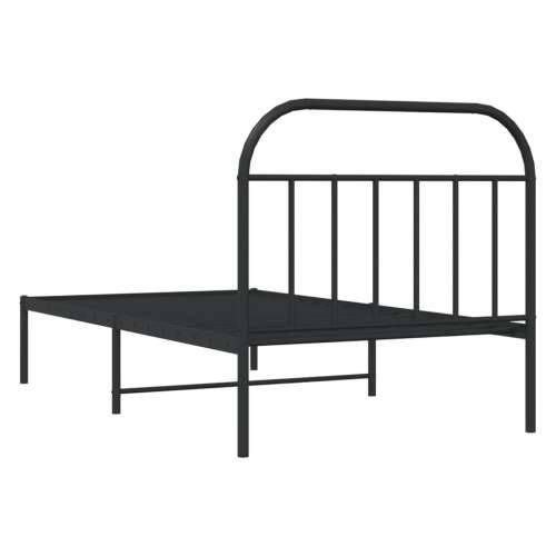 Metalni okvir za krevet s uzglavljem crni 100x200 cm - Crna 100 x 200 cm s uzglavljem Cijena