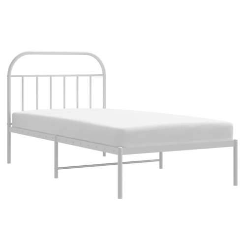 Metalni okvir za krevet s uzglavljem bijeli 100x200 cm - Bijela 100 x 200 cm s uzglavljem Cijena