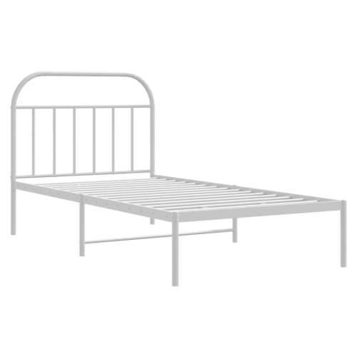 Metalni okvir za krevet s uzglavljem bijeli 100x200 cm - Bijela 100 x 200 cm s uzglavljem Cijena