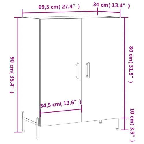 Komoda boja hrasta sonome 69,5 x 34 x 90 cm konstruirano drvo Cijena