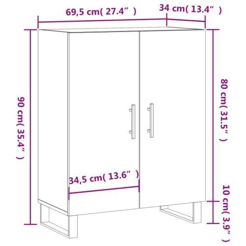 Komoda bijela 69,5x34x90 cm od konstruiranog drva - Bijela 1 Cijena