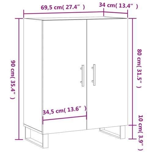 Komoda boja hrasta sonome 69,5x34x90 cm od konstruiranog drva - sonoma hrast 1 Cijena
