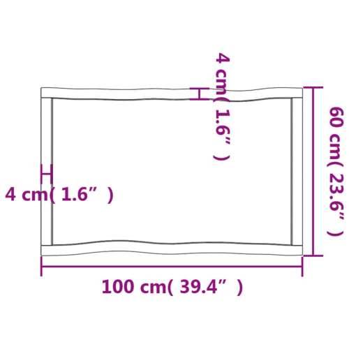 Stolna ploča svjetlosmeđa 100x60x(2-4) cm obrađena hrastovina Cijena