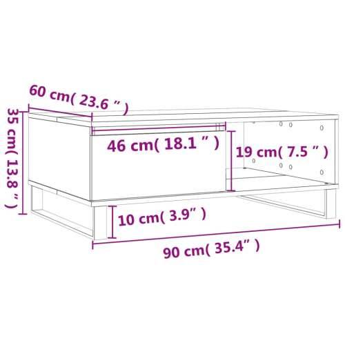 Stolić za kavu smeđa boja hrasta 90x60x35 cm konstruirano drvo Smeđi hrast 1 Cijena