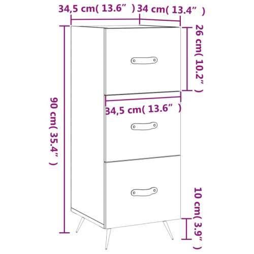 Komoda boja smeđeg hrasta 34,5 x 34 x 90 cm konstruirano drvo - Smeđi hrast 1 Cijena