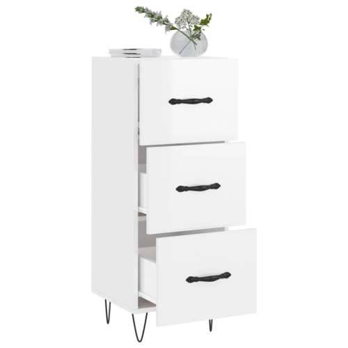 Komoda sjajna bijela 34,5 x 34 x 90 cm od konstruiranog drva Cijena