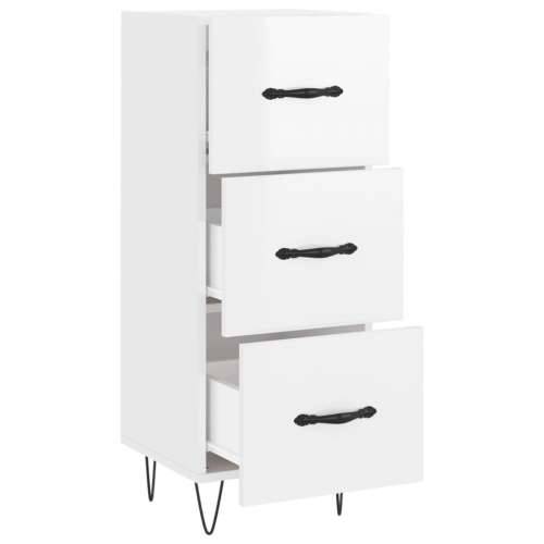 Komoda sjajna bijela 34,5 x 34 x 90 cm od konstruiranog drva Cijena