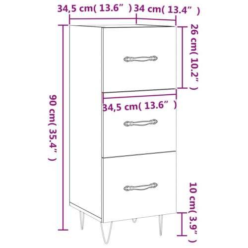 Komoda boja smeđeg hrasta 34,5 x 34 x 90 cm konstruirano drvo - Smeđi hrast 1 Cijena