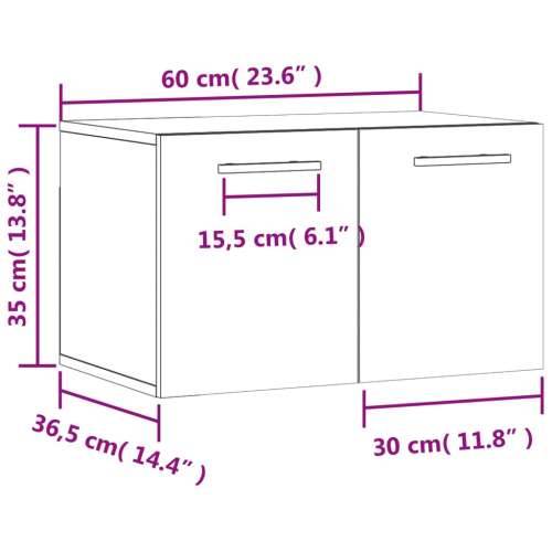 Zidni ormarić visoki sjaj bijeli 60x36,5x35cm konstruirano drvo - Visoko sjajno bijela 60 x 36.5 x 35 cm 1 Cijena