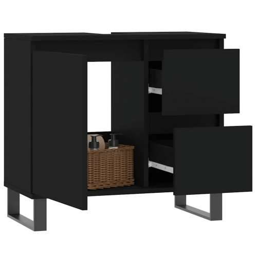 Kupaonski ormarić crni 65x33x60 cm konstruirano drvo - Crna 1 Cijena