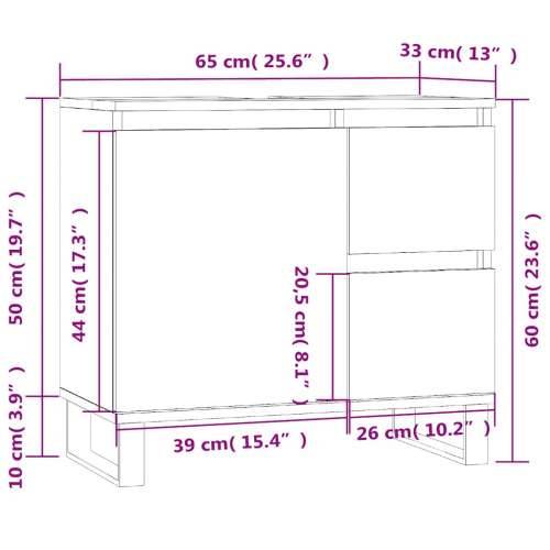Kupaonski ormarić crni 65x33x60 cm konstruirano drvo - Crna 1 Cijena
