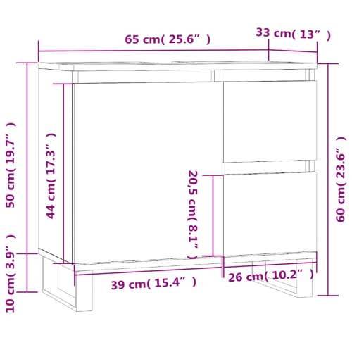 Kupaonski ormarić boja hrasta 65 x 33 x 60 cm konstruirano drvo - Dimljeni hrast 1 Cijena