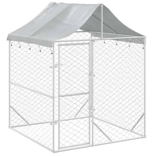 Vanjski kavez za pse s krovom srebrni 2x2x2,5 m pocinčani čelik Cijena