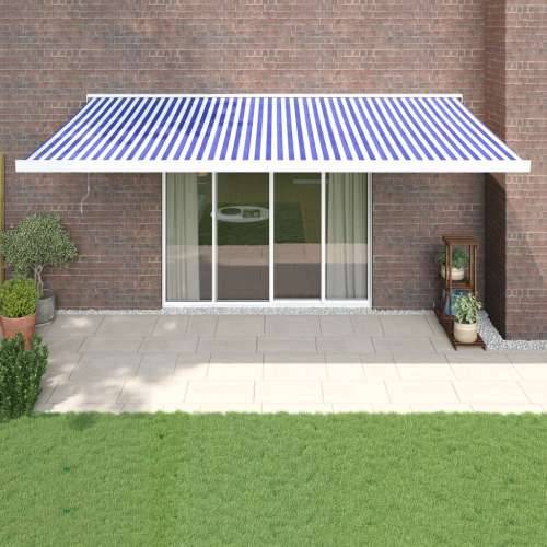 Tenda na uvlačenje plavo-bijela 5 x 3 m od tkanine i aluminija - Plava i bijela (bijeli okvir) 5 x 3 m 1 Cijena