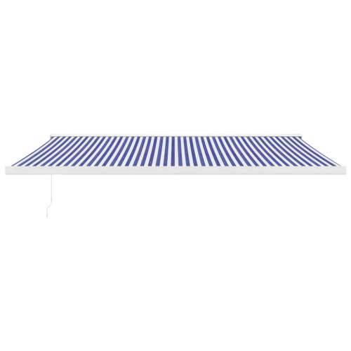 Tenda na uvlačenje plavo-bijela 5 x 3 m od tkanine i aluminija - Plava i bijela (bijeli okvir) 5 x 3 m 1 Cijena