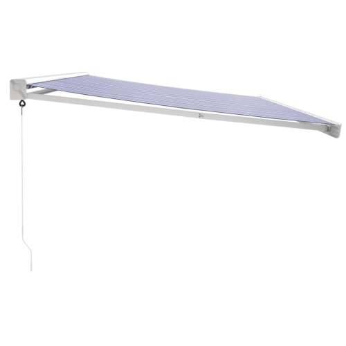 Tenda na uvlačenje plavo-bijela 5 x 3 m od tkanine i aluminija - Plava i bijela (bijeli okvir) 5 x 3 m 1 Cijena