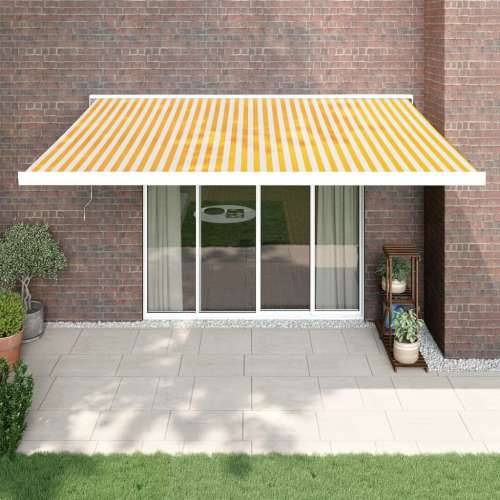 Tenda na uvlačenje žuto-bijela 4,5x3 m od tkanine i aluminija - Žuta i bijela (bijeli okvir) 4.5 x 3 m 1 Cijena